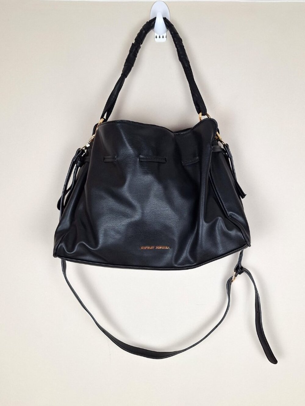 Badgley Mischka BLACK Vegan Leather Handbag /Crossbody Classic Minimal Dumpling